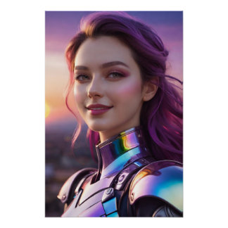 Póster A Futuristic Sunset Portrait