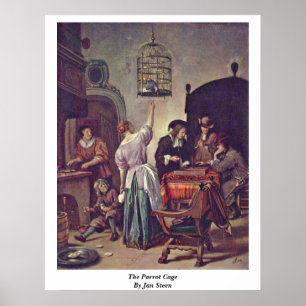 Póster A gaiola daqui até janeiro Steen do papagaio