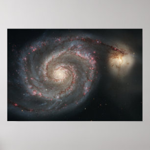 Poster A galáxia do redemoinho (M51) e galáxia do