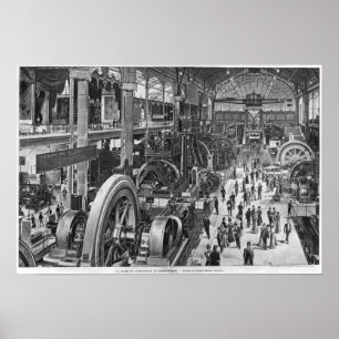 Póster A galeria francesa da maquinaria elétrica