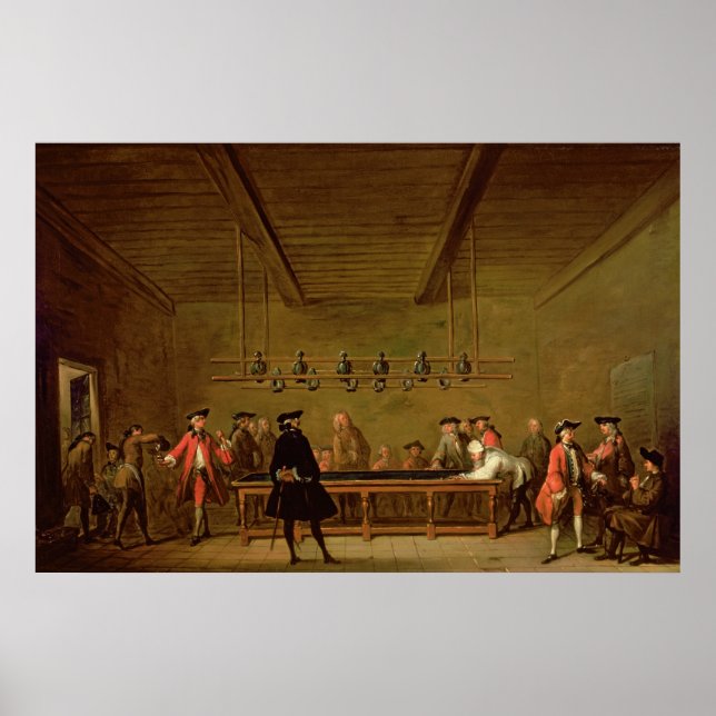Póster A Game of Billiards, c.1720-26 (Frente)
