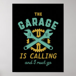 Poster A garagem engraçada do mecânico do reparo do