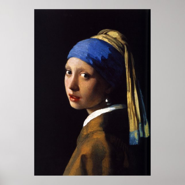 Póster A Garota Com A Pérola A Ouvir Johannes Vermeer (Frente)