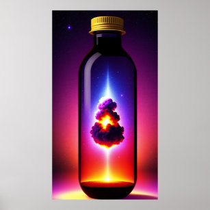 Poster A Garrafa Mágica   Explosão nuclear numa garrafa