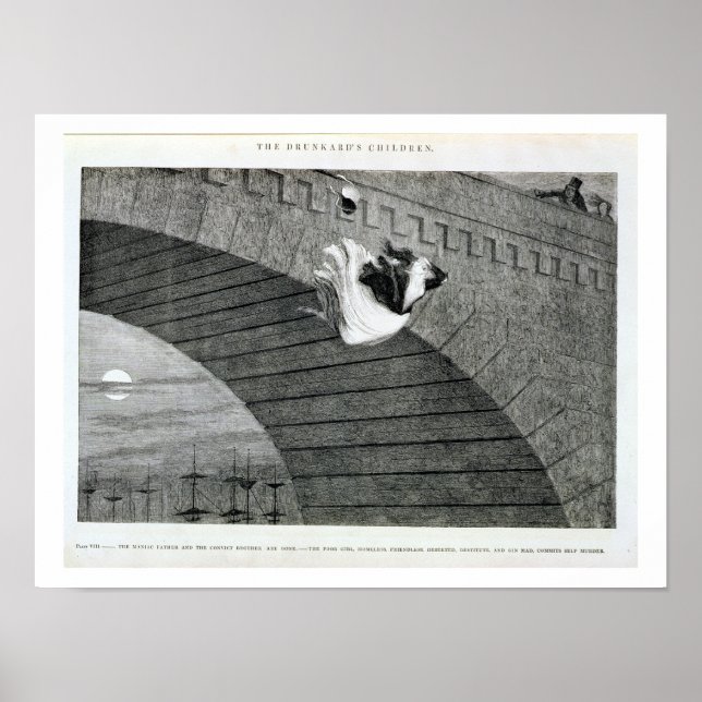 Poster A Gin-Crazed Garota Comete Suicídio, prato 8 de T (Frente)