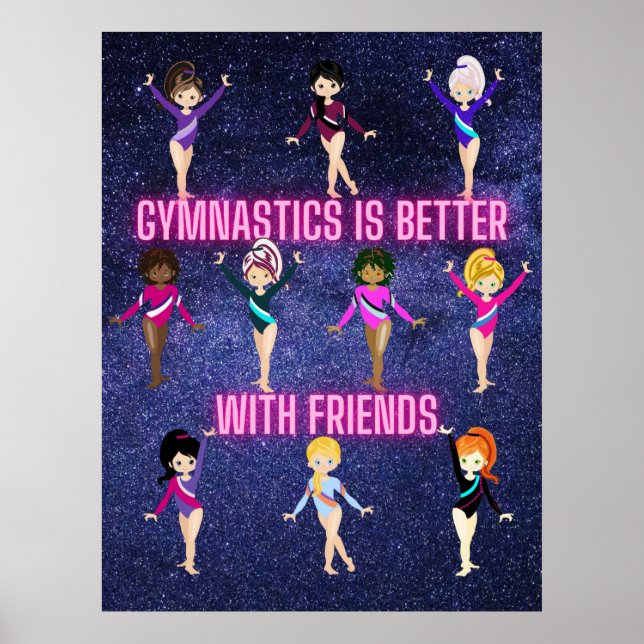 Poster A ginástica É Melhor Com Amigos (Frente)