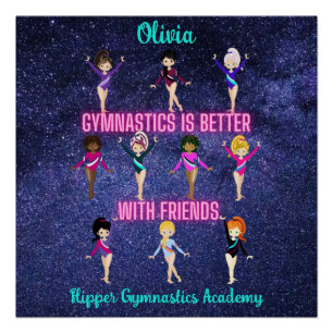 Póster A ginástica É Melhor Com Amigos Personalizados