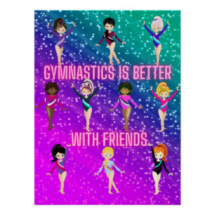 Póster A ginástica É Melhor Com Amigos Super Sparkle