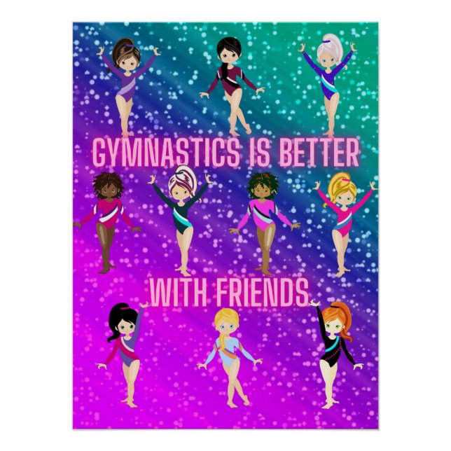 Póster A ginástica É Melhor Com Amigos Super Sparkle (Frente)