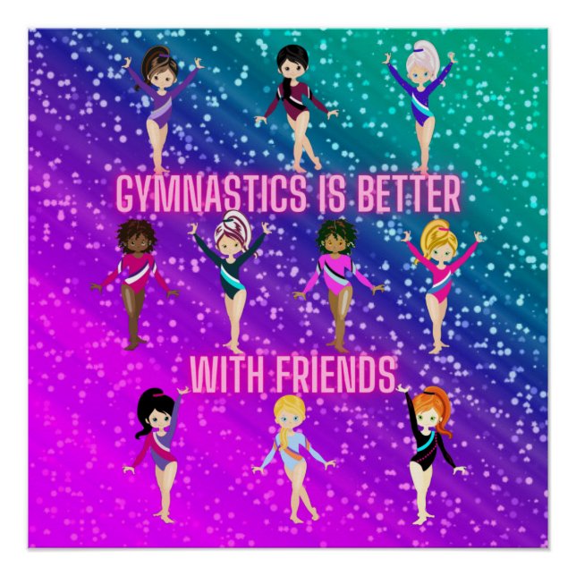Póster A ginástica É Melhor Com Amigos Super Sparkle (Frente)
