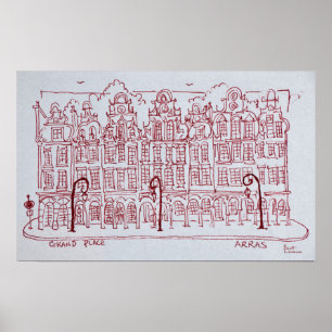 Póster A Grand Place Região de Artois, Arras, França