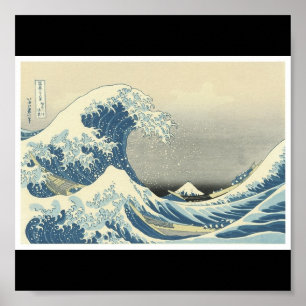 Póster "A grande onda" C. de pintura japonês 1830-1832