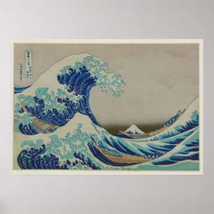 Póster A grande onda da arte de Woodblock do japonês de