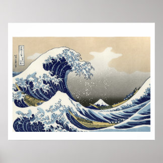 Poster A Grande Onda de Kanagawa de Hokusai (1760-1849)