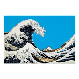Póster A Grande Onda de Kanagawa Hokusai, arte japonês
