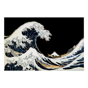 Póster A Grande Onda de Kanagawa Hokusai, arte japonês