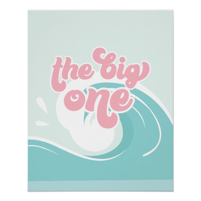 Póster A Grande Onda Rosa Praia Aniversário (Frente)