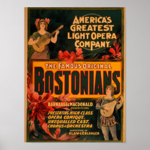 Poster A grande ópera clara de Bostonians América