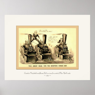 Poster A grande raça para o ~ ocidental 1870 das estacas