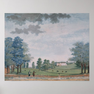Póster A grandes casa e parque em Chawton, c.1780