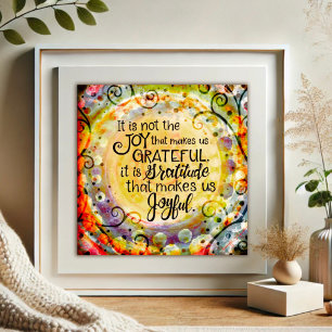 Poster "A gratidão nos torna alegres" a inspiração