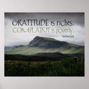 Poster A gratitude é riquezas