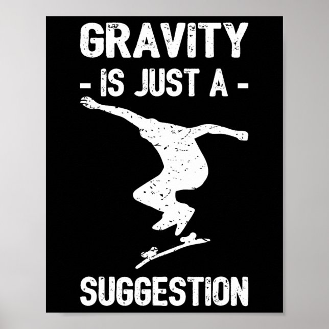 Poster A Gravidade É Apenas Uma Sugestão Skate Meninas (Frente)