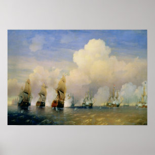 Póster A guerra Russo-Sueco do mar perto de Kronstadt em