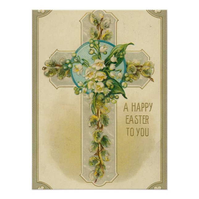 Póster A Happy Easter to You - Antique Postcard,  (Frente)