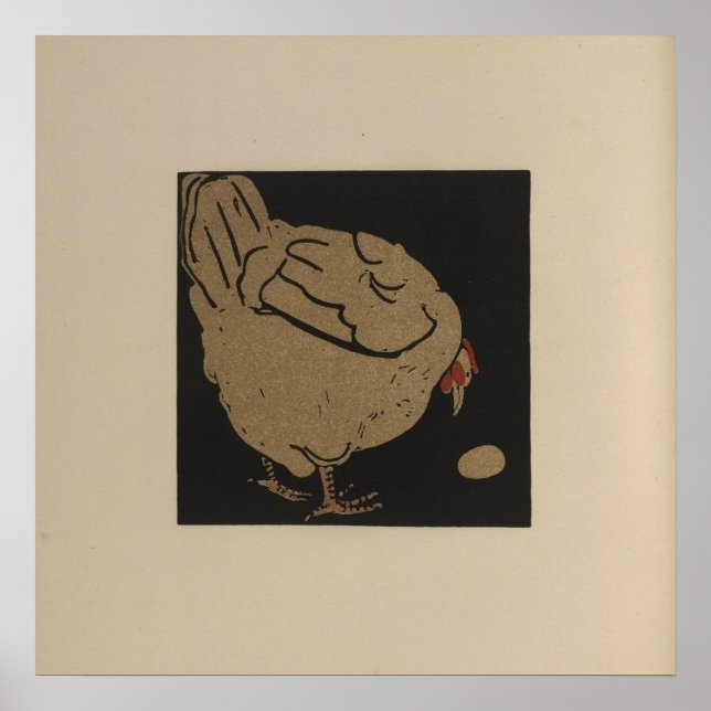 Poster A Hen olha para o seu ovo (Frente)