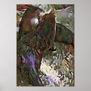 Poster A.I. Otters brincando de diversão caprichosa