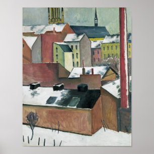 Póster A igreja de St Mary em Bona em Neve, 1911