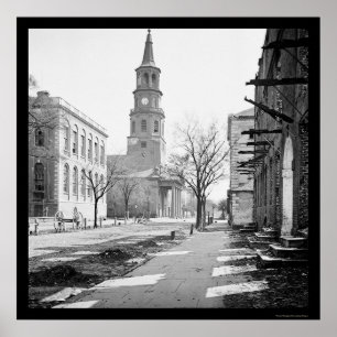 Póster A igreja de St Michael em Charleston, SC 1865