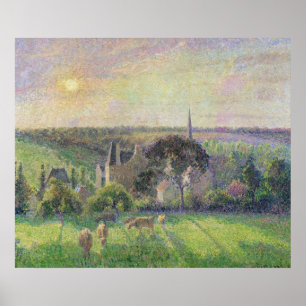 Poster A igreja e a fazenda de Eragny, 1895