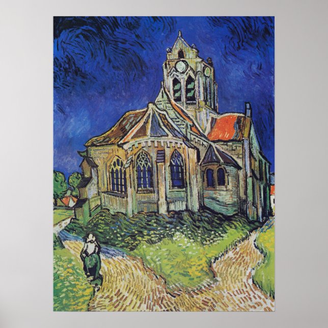 Poster A Igreja em Auvers 1890 por Vincent van Gogh (Frente)