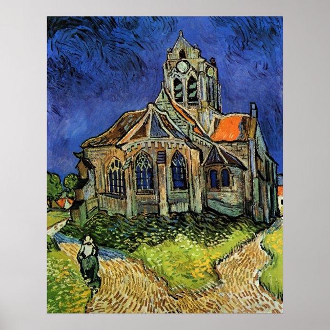 Póster A Igreja em Auvers por Vincent van Gogh (Frente)