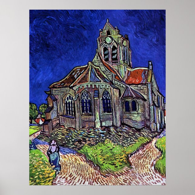 Poster A Igreja em Auvers por Vincent van Gogh 1890 (Frente)