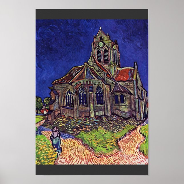 Póster A Igreja Em Auvers-Sur-Oise, Por Vincent Van (Frente)