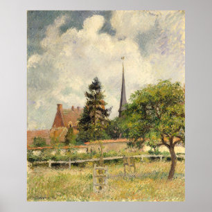 Poster A Igreja em Eragny Camille Pissarro