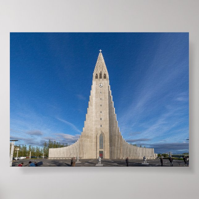 Poster A igreja Hallgrímskirkja em Reykjavík (Frente)