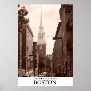 Poster A igreja norte velha em Boston, Massachusetts