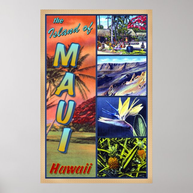 Póster A Ilha de Maui Hawaii (Frente)