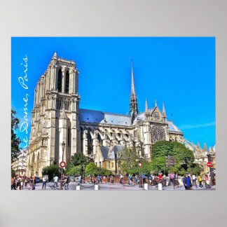 Poster A ilustração da catedral de Notre Dame.