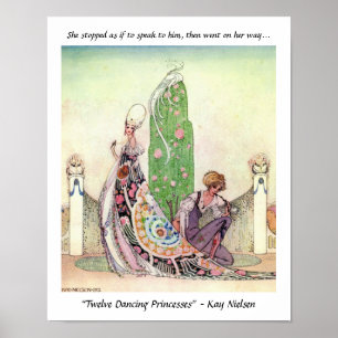 Poster A ilustração de conto de fadas da Princesa e do Ga