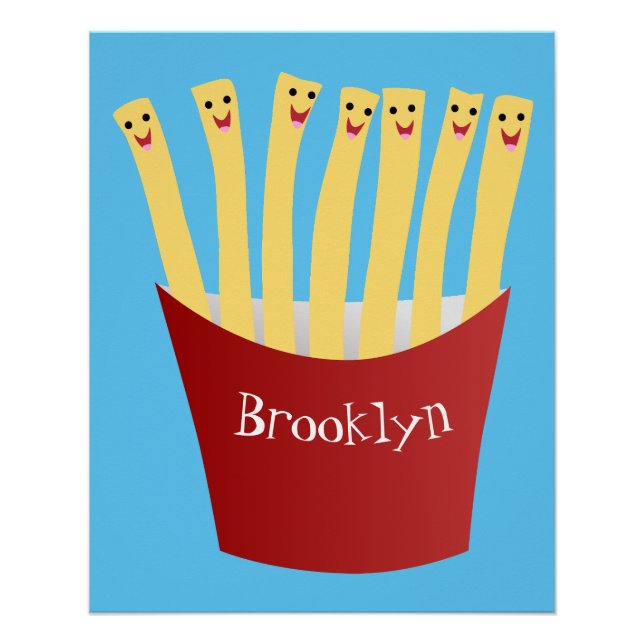 Póster A ilustração de desenho animado de comida rápida d (Frente)