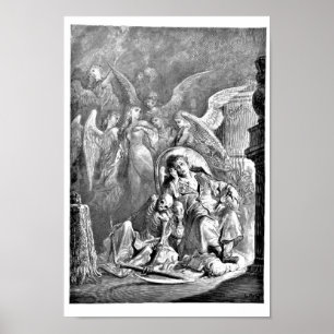 Poster A ilustração de Edgar Allan Poe do corvo