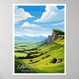 Poster A ilustração do Viagem da Nova Zelândia do Pico de