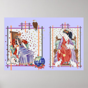 Póster A imperatriz & o imperador de Tarot