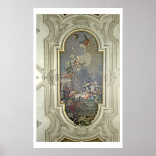 Póster A instituição do rosário por St Dominic (fres