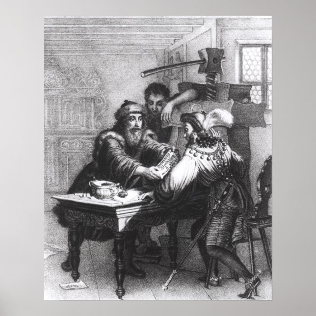 Póster A invenção da impressão, 1827 (Frente)